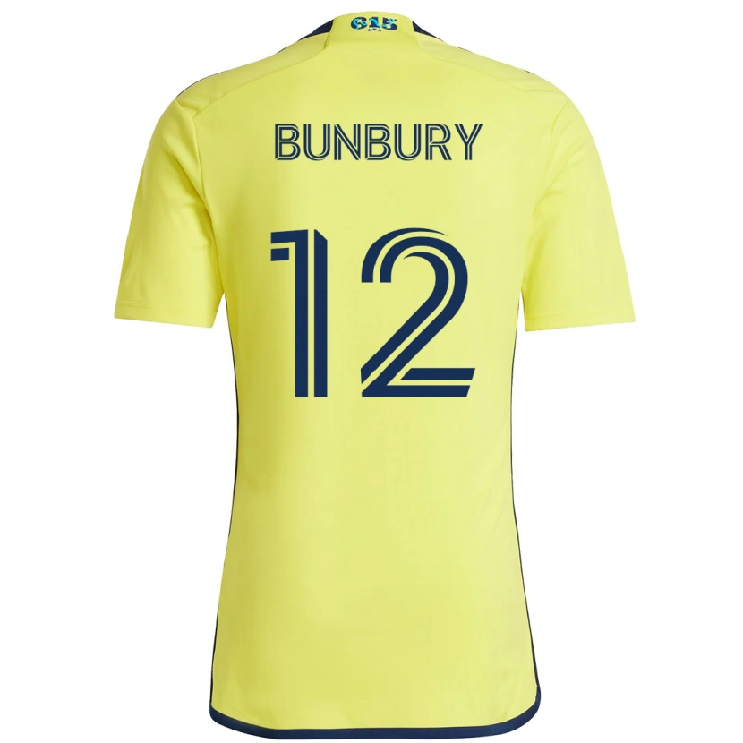 Danxen Dames Teal Bunbury #12 Geel Marineblauw Thuisshirt Thuistenue 2025/26 T-Shirt