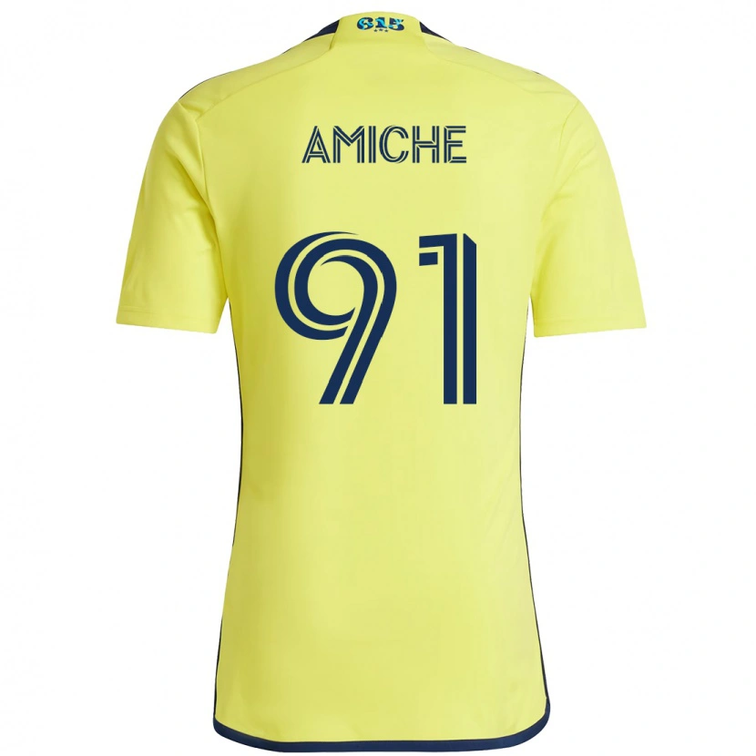 Danxen Dames Kemy Amiche #91 Geel Marineblauw Thuisshirt Thuistenue 2025/26 T-Shirt