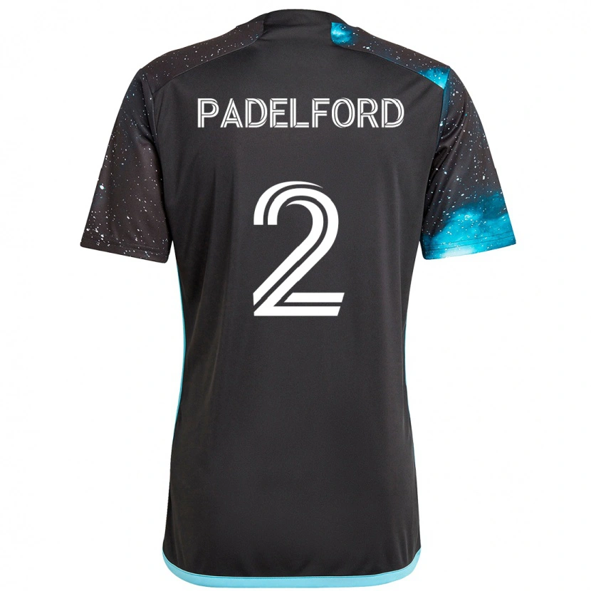 Danxen Dames Devin Padelford #2 Zwart Blauw Thuisshirt Thuistenue 2025/26 T-Shirt