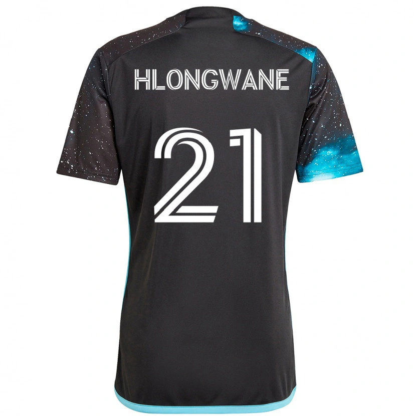 Danxen Dames Bongokuhle Hlongwane #21 Zwart Blauw Thuisshirt Thuistenue 2025/26 T-Shirt
