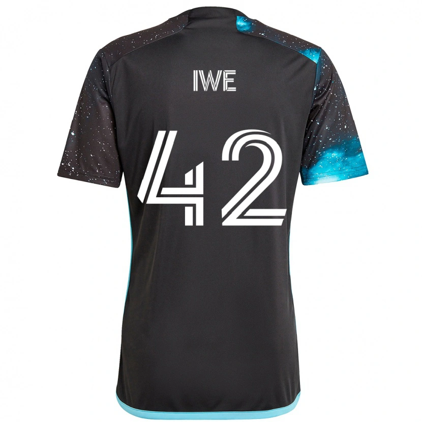 Danxen Dames Emmanuel Iwe #42 Zwart Blauw Thuisshirt Thuistenue 2025/26 T-Shirt