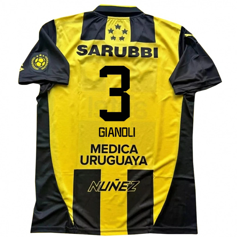 Danxen Dames Martín Gianoli #3 Geel Zwart Thuisshirt Thuistenue 2025/26 T-Shirt