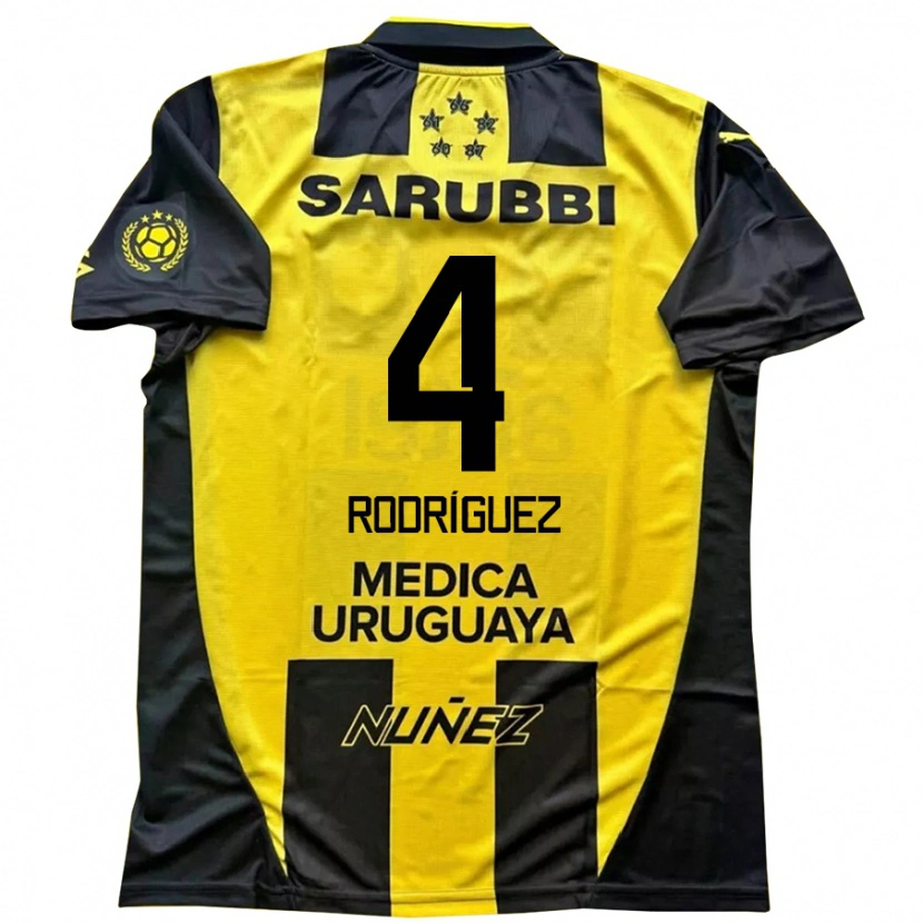 Danxen Dames Guzmán Rodríguez #4 Geel Zwart Thuisshirt Thuistenue 2025/26 T-Shirt