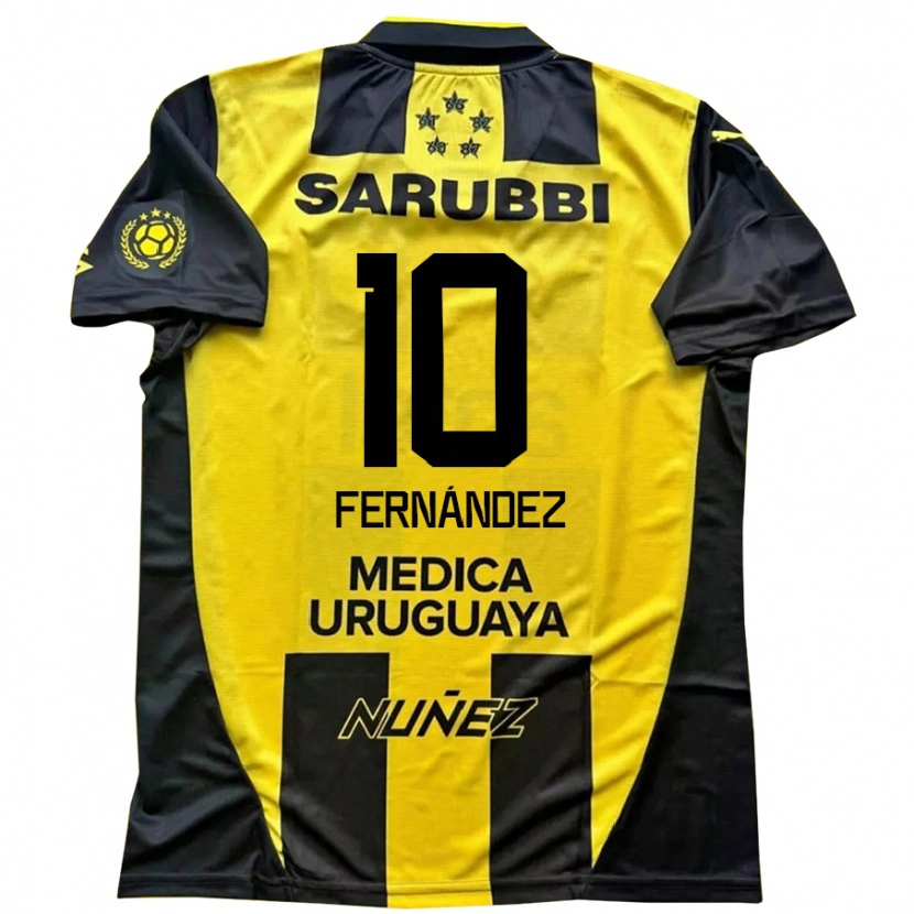 Danxen Dames Leonardo Fernández #10 Geel Zwart Thuisshirt Thuistenue 2025/26 T-Shirt