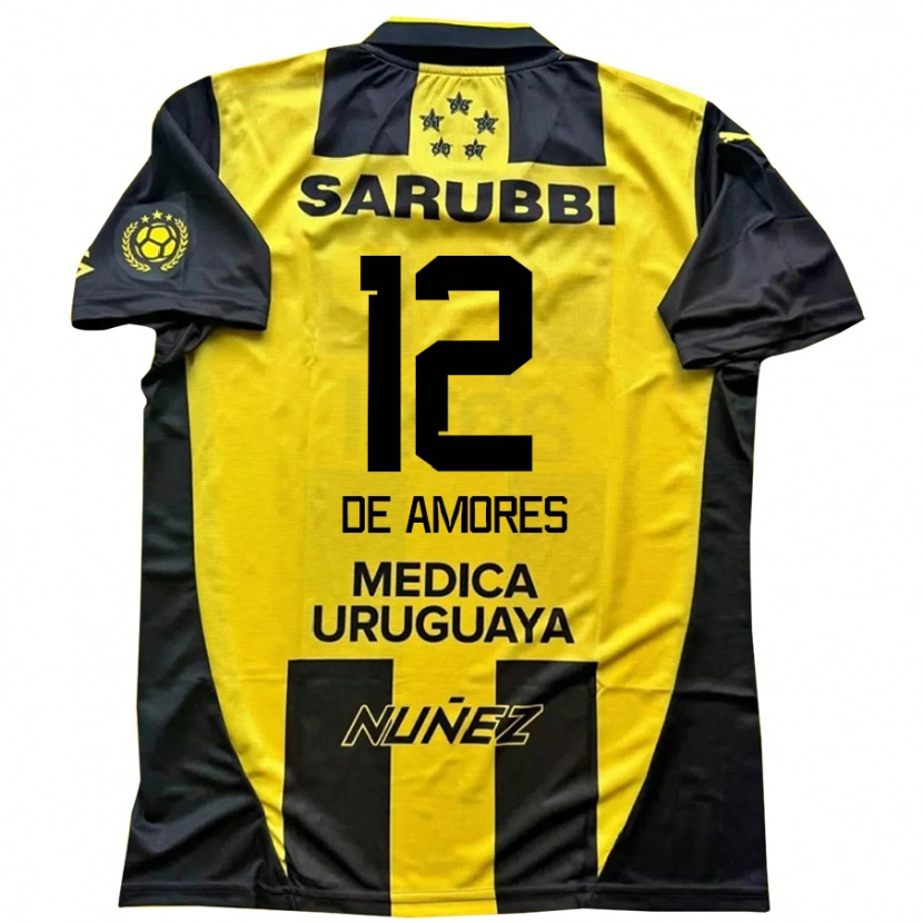 Danxen Dames Guillermo De Amores #12 Geel Zwart Thuisshirt Thuistenue 2025/26 T-Shirt