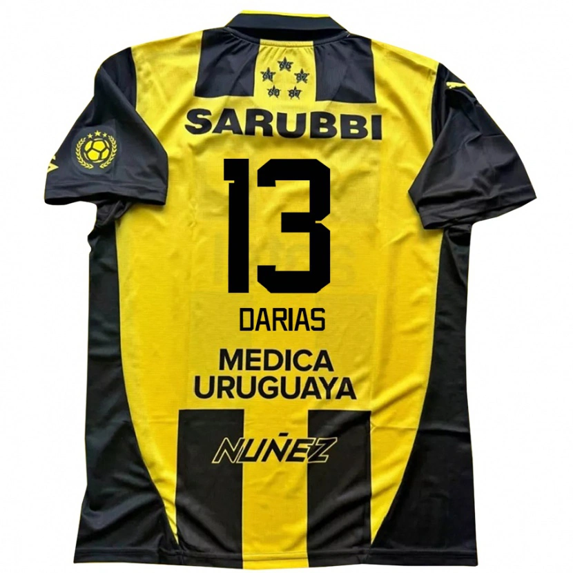 Danxen Dames Eduardo Darias #13 Geel Zwart Thuisshirt Thuistenue 2025/26 T-Shirt