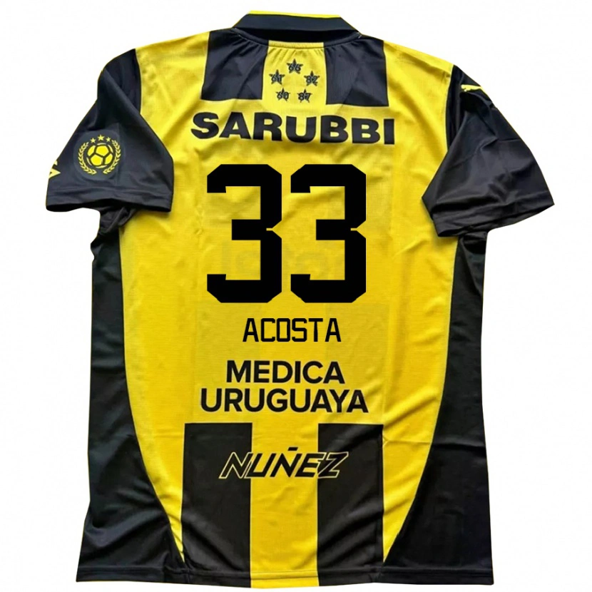 Danxen Dames Nahuel Acosta #33 Geel Zwart Thuisshirt Thuistenue 2025/26 T-Shirt
