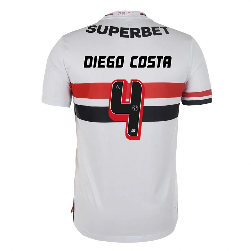 Danxen Dames Diego Costa #4 Rood Zwart Wit Thuisshirt Thuistenue 2025/26 T-Shirt