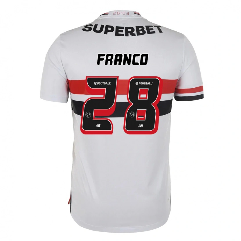 Danxen Dames Alan Franco #28 Rood Zwart Wit Thuisshirt Thuistenue 2025/26 T-Shirt