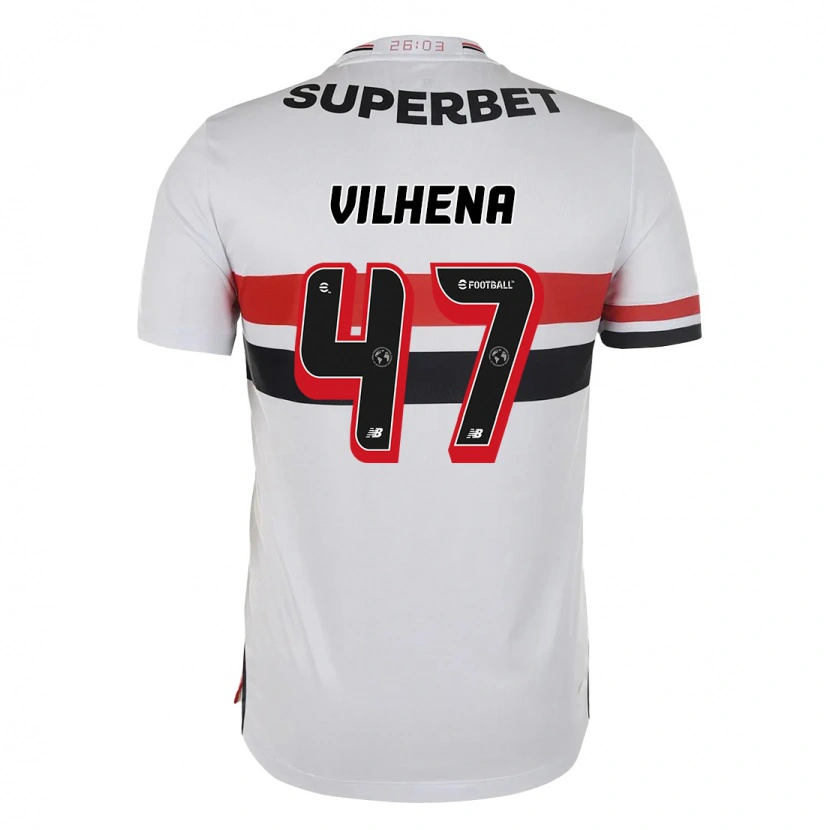 Danxen Dames Pedro Vilhena #47 Rood Zwart Wit Thuisshirt Thuistenue 2025/26 T-Shirt