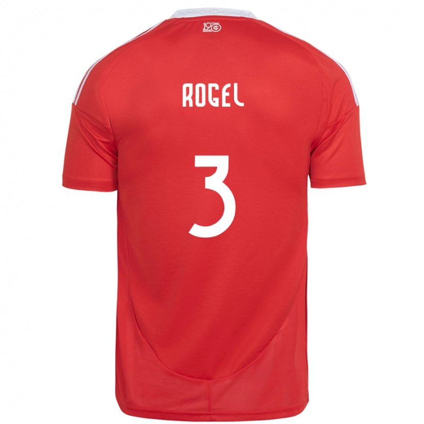 Danxen Dames Agustín Rogel #3 Rood Wit Thuisshirt Thuistenue 2025/26 T-Shirt