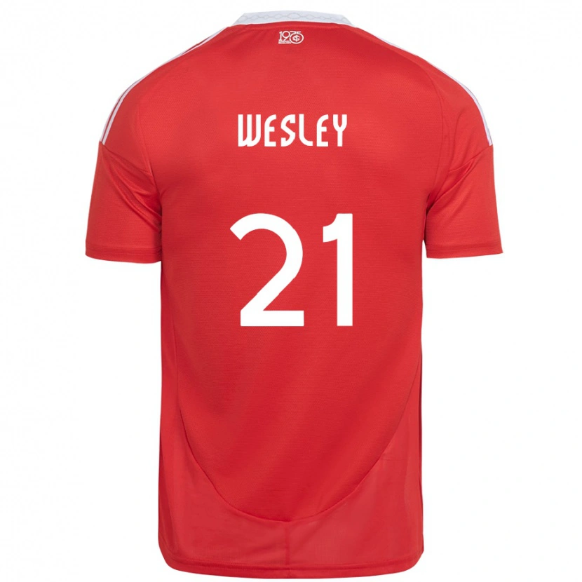 Danxen Dames Wesley #21 Rood Wit Thuisshirt Thuistenue 2025/26 T-Shirt