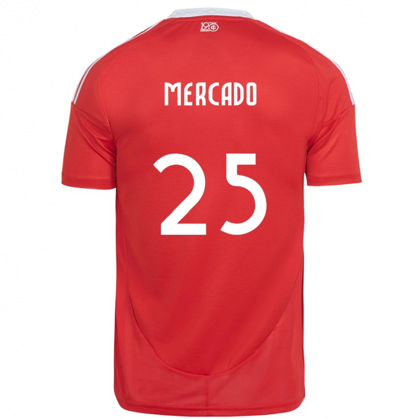Danxen Dames Gabriel Mercado #25 Rood Wit Thuisshirt Thuistenue 2025/26 T-Shirt