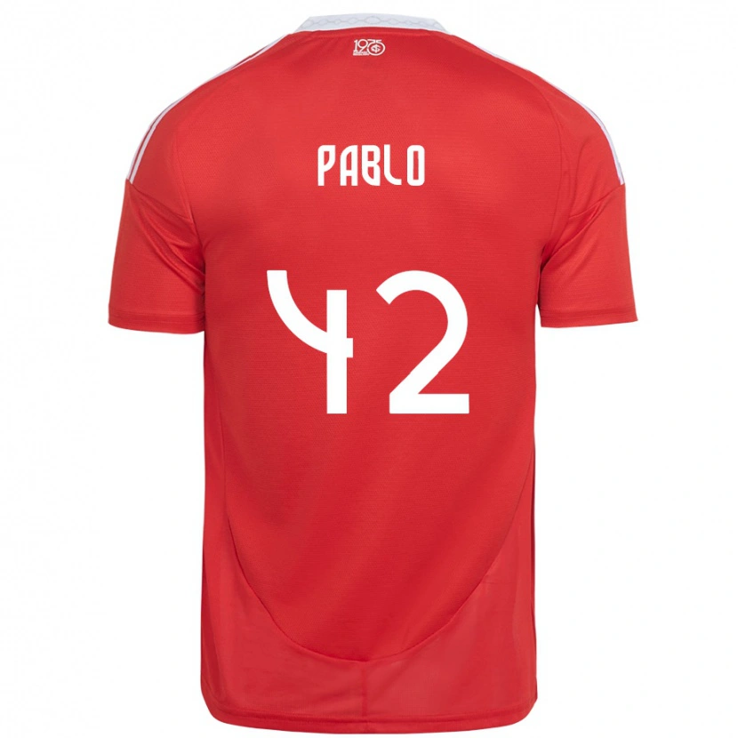 Danxen Dames Pablo #42 Rood Wit Thuisshirt Thuistenue 2025/26 T-Shirt