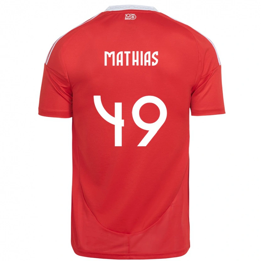 Danxen Dames Ricardo Mathias #49 Rood Wit Thuisshirt Thuistenue 2025/26 T-Shirt