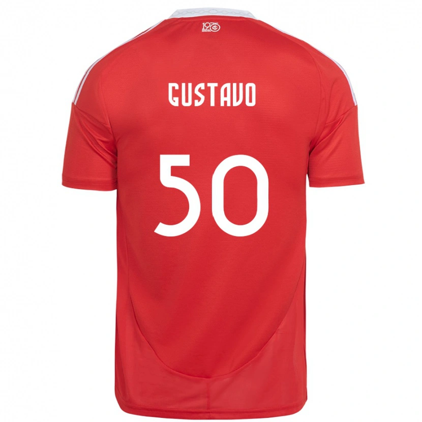Danxen Dames Gustavo #50 Rood Wit Thuisshirt Thuistenue 2025/26 T-Shirt