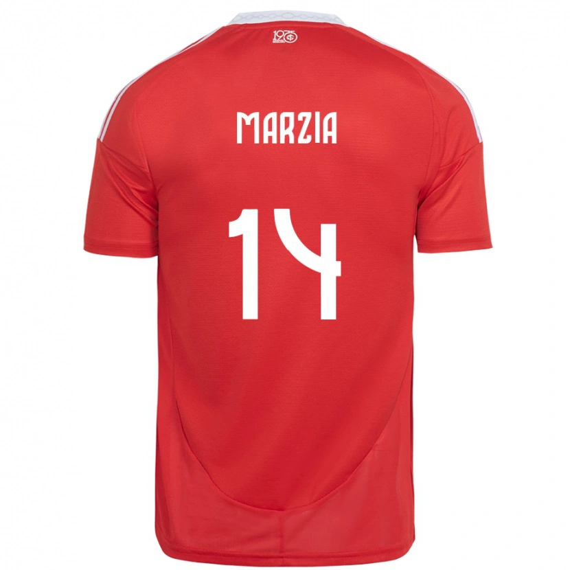 Danxen Dames Marzia #14 Rood Wit Thuisshirt Thuistenue 2025/26 T-Shirt