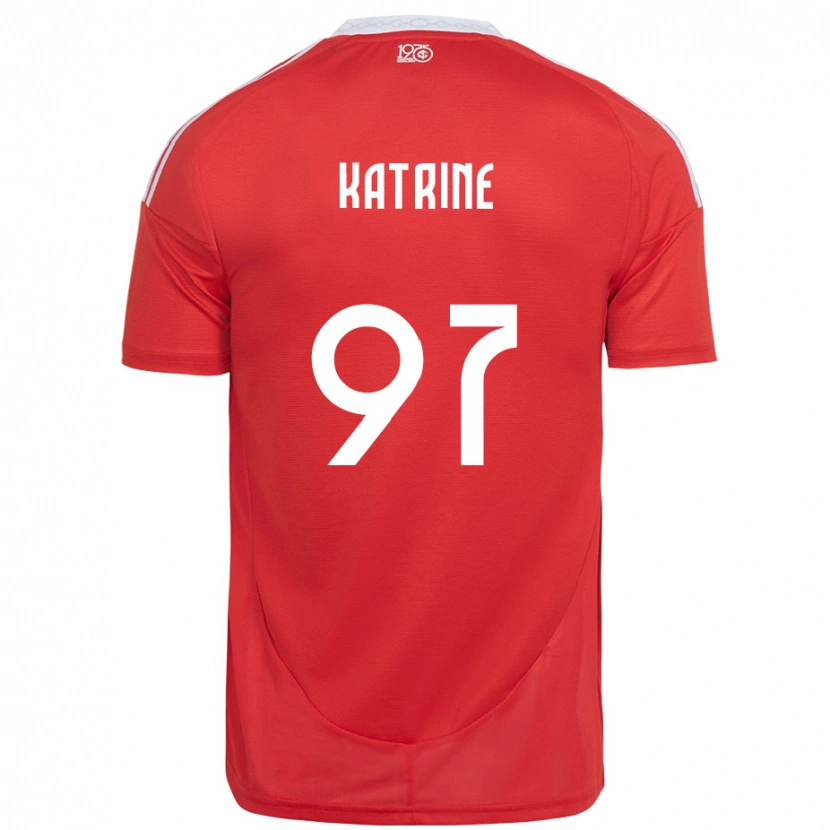 Danxen Dames Katrine #97 Rood Wit Thuisshirt Thuistenue 2025/26 T-Shirt