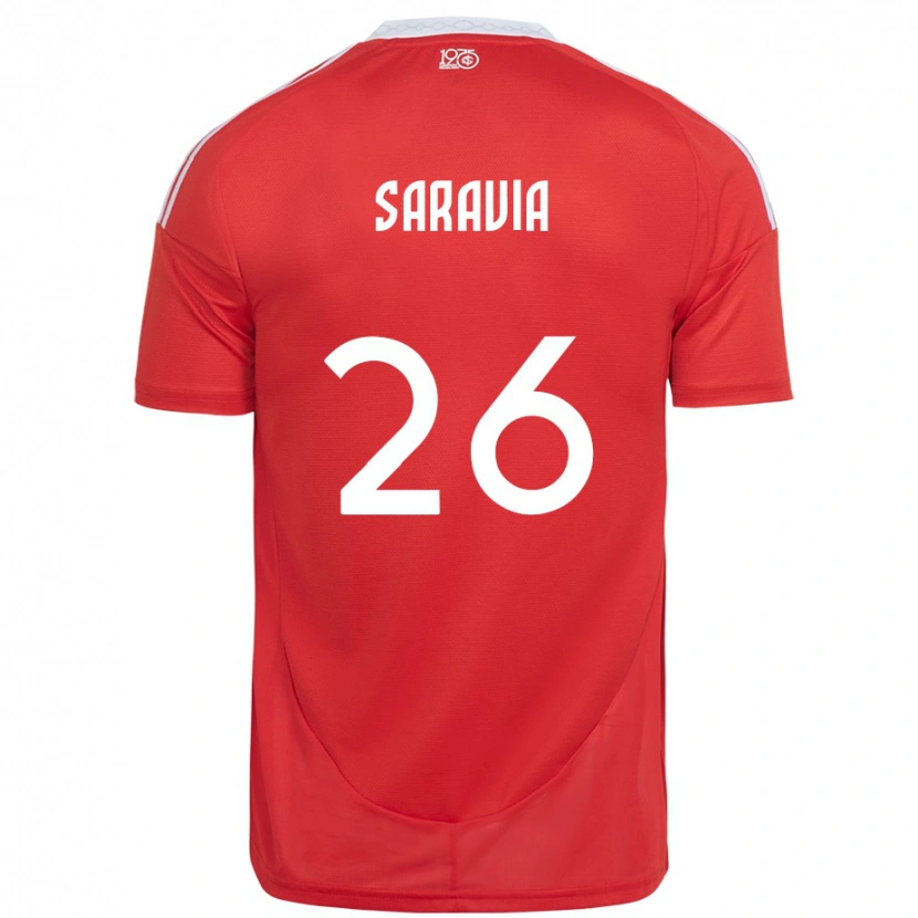 Danxen Dames Saravia #26 Rood Wit Thuisshirt Thuistenue 2025/26 T-Shirt