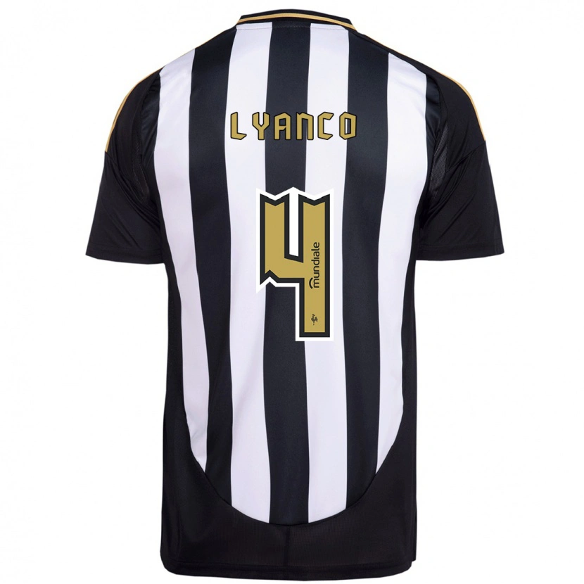 Danxen Dames Lyanco #4 Wit Zwart Thuisshirt Thuistenue 2025/26 T-Shirt