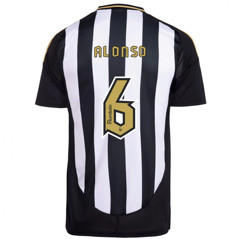 Danxen Dames Júnior Alonso #6 Wit Zwart Thuisshirt Thuistenue 2025/26 T-Shirt