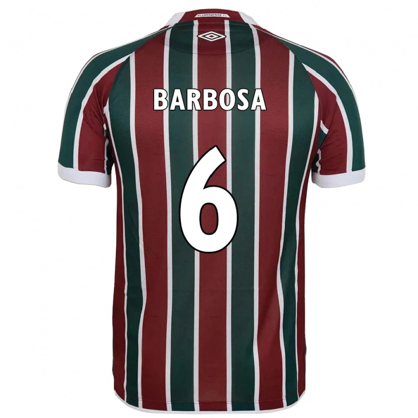 Danxen Dames Diogo Barbosa #6 Groen Maroon Wit Thuisshirt Thuistenue 2025/26 T-Shirt