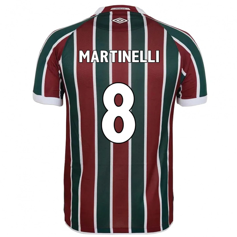 Danxen Dames Martinelli #8 Groen Maroon Wit Thuisshirt Thuistenue 2025/26 T-Shirt