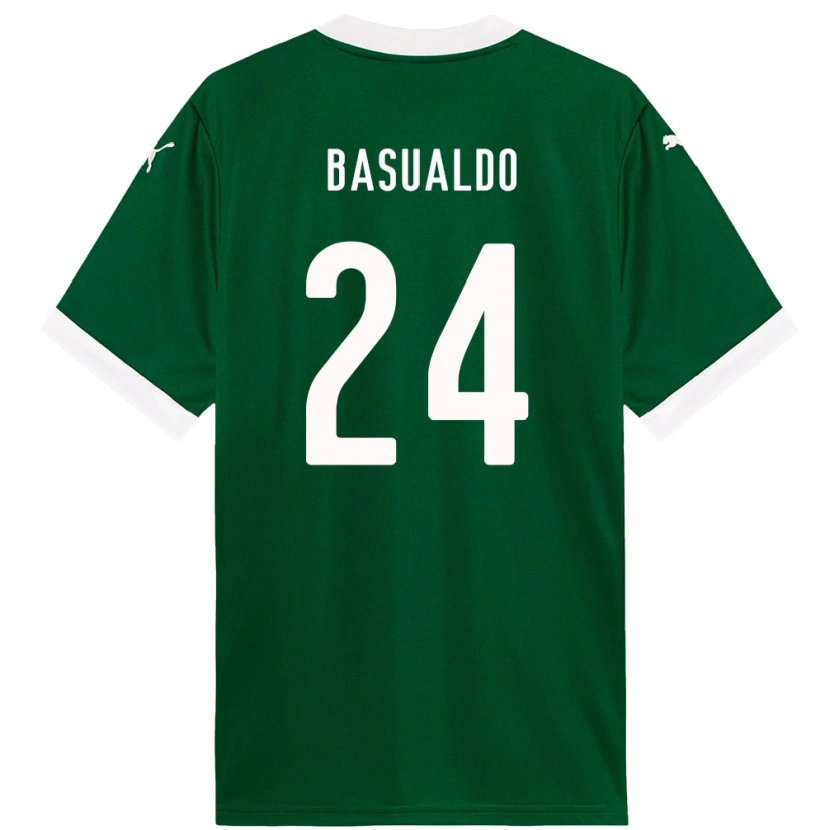 Danxen Dames Luis Basualdo #24 Groen Wit Thuisshirt Thuistenue 2025/26 T-Shirt