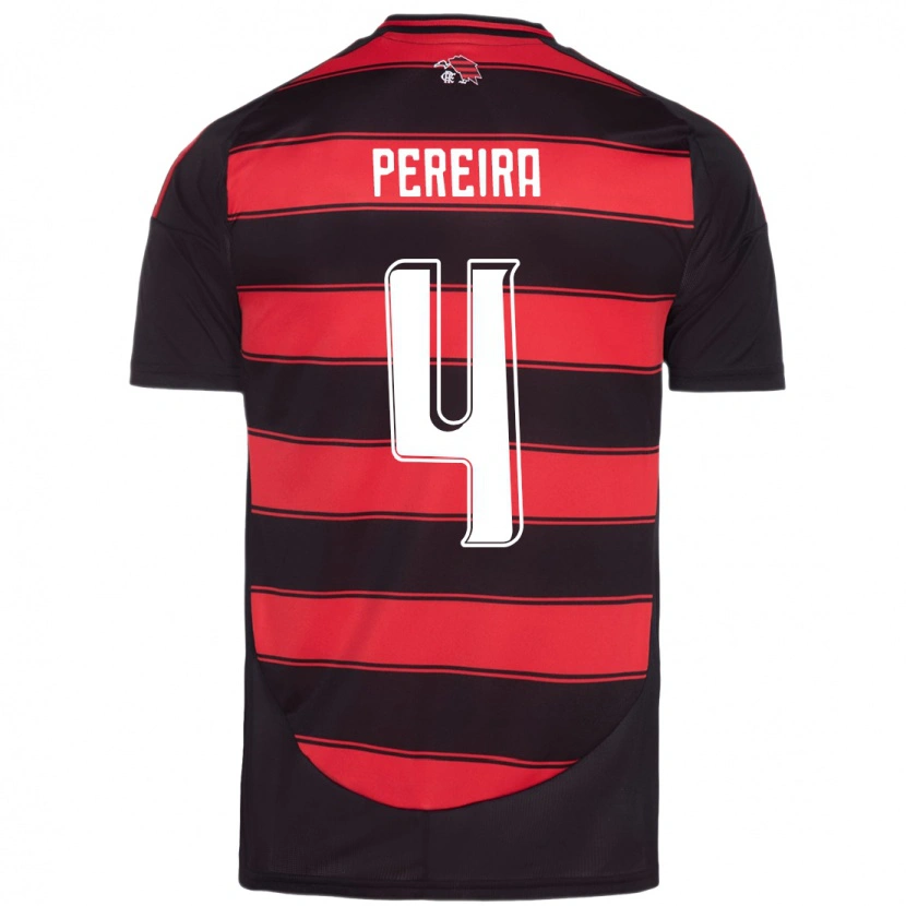 Danxen Dames Léo Pereira #4 Rood Zwart Thuisshirt Thuistenue 2025/26 T-Shirt