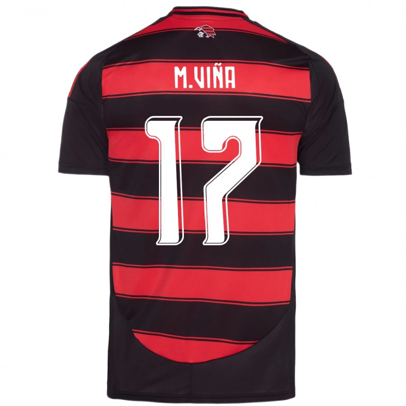 Danxen Dames Matías Viña #17 Rood Zwart Thuisshirt Thuistenue 2025/26 T-Shirt