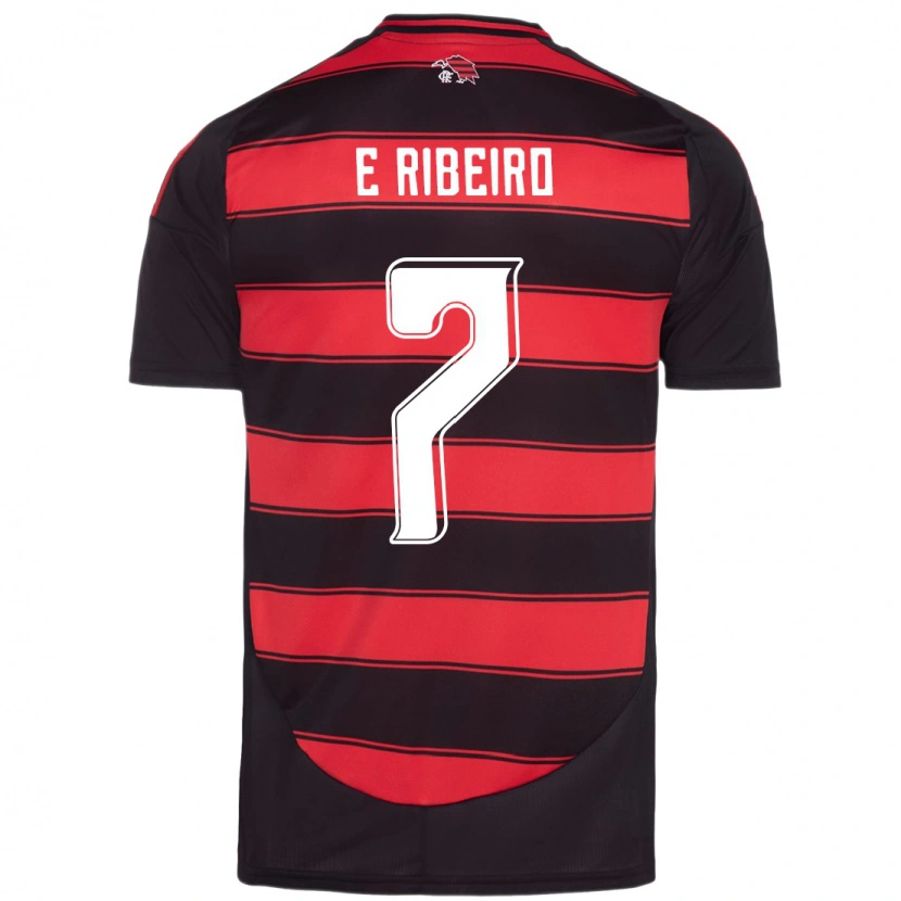 Danxen Dames Everton Ribeiro #7 Rood Zwart Thuisshirt Thuistenue 2025/26 T-Shirt