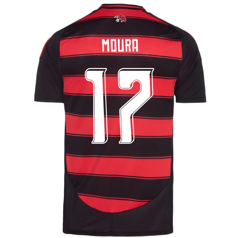 Danxen Dames Hugo Moura #17 Rood Zwart Thuisshirt Thuistenue 2025/26 T-Shirt
