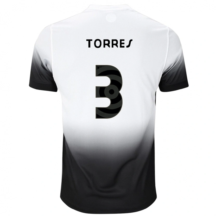 Danxen Dames Félix Torres #3 Wit Zwart Thuisshirt Thuistenue 2025/26 T-Shirt