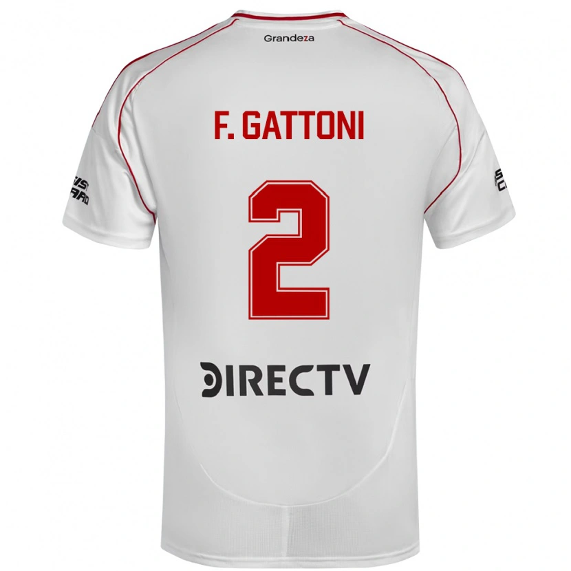 Danxen Dames Federico Gattoni #2 Wit Rood Thuisshirt Thuistenue 2025/26 T-Shirt