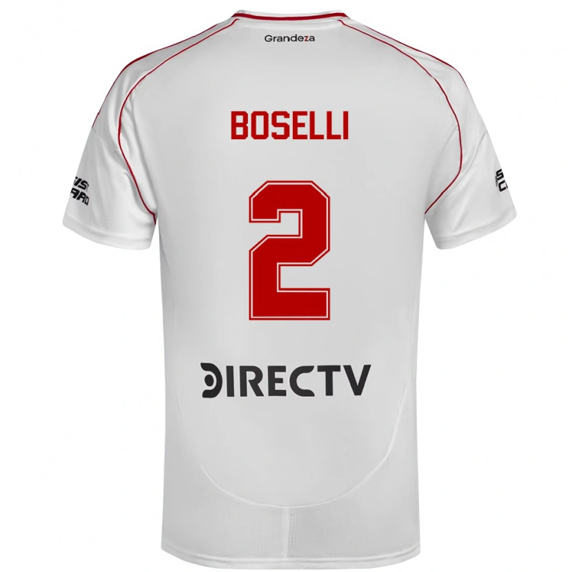 Danxen Dames Sebastián Boselli #2 Wit Rood Thuisshirt Thuistenue 2025/26 T-Shirt