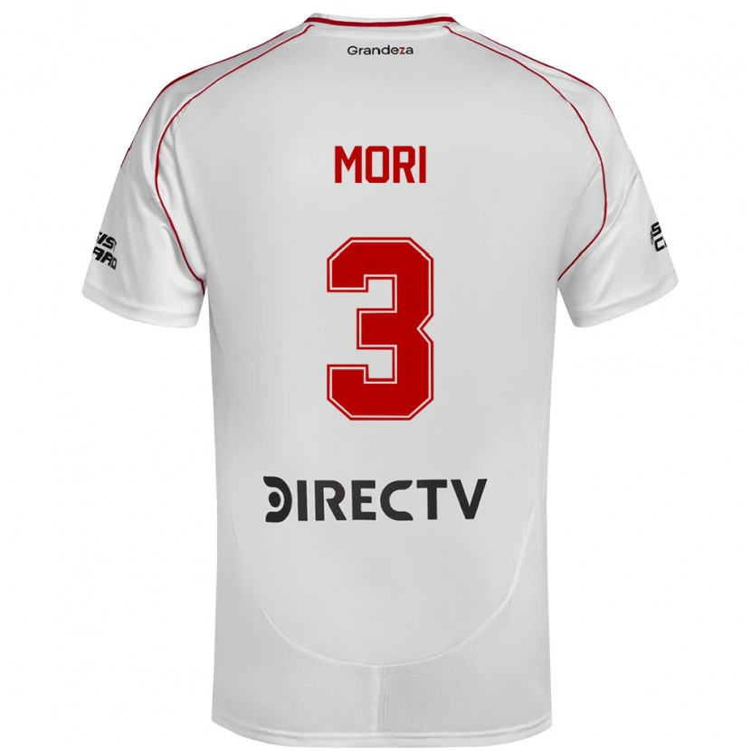 Danxen Dames Ramiro Funes Mori #3 Wit Rood Thuisshirt Thuistenue 2025/26 T-Shirt