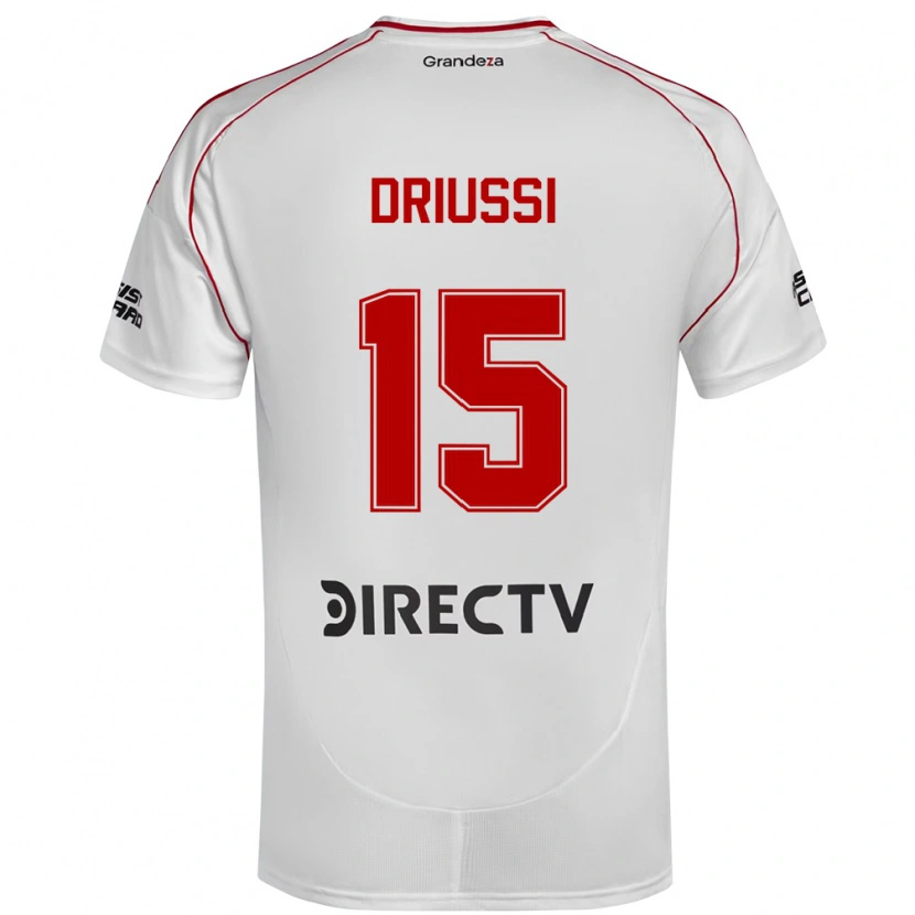 Danxen Dames Sebastián Driussi #15 Wit Rood Thuisshirt Thuistenue 2025/26 T-Shirt