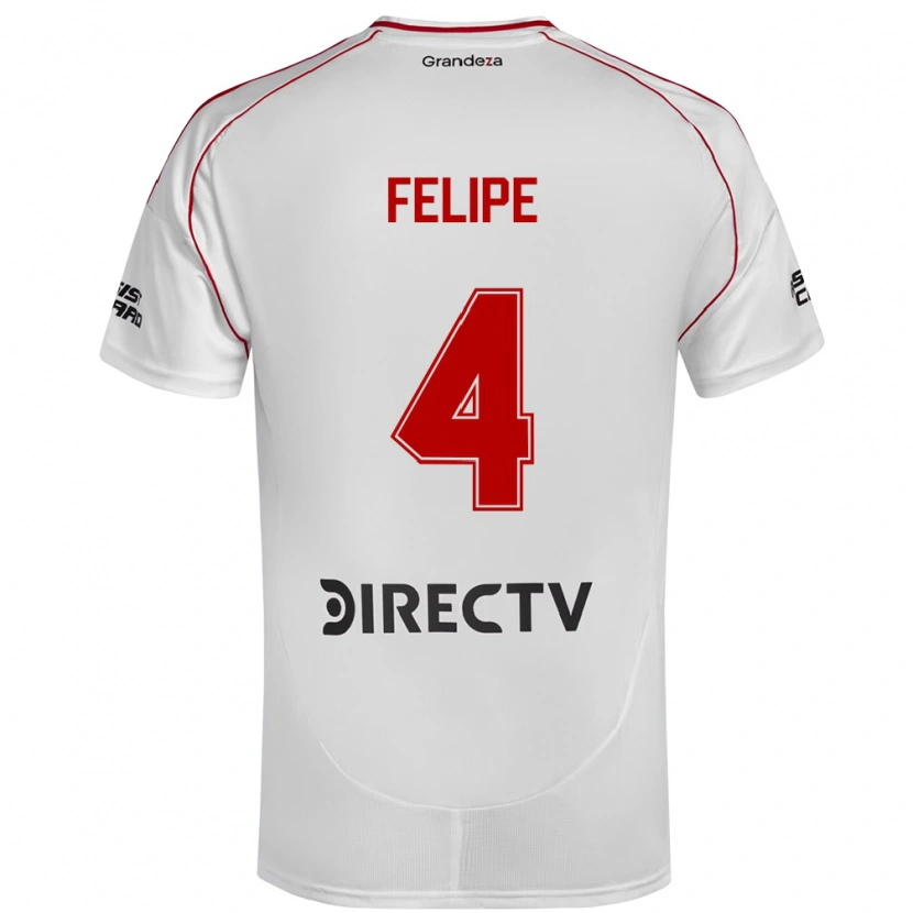 Danxen Dames Carina Felipe Silva #4 Wit Rood Thuisshirt Thuistenue 2025/26 T-Shirt