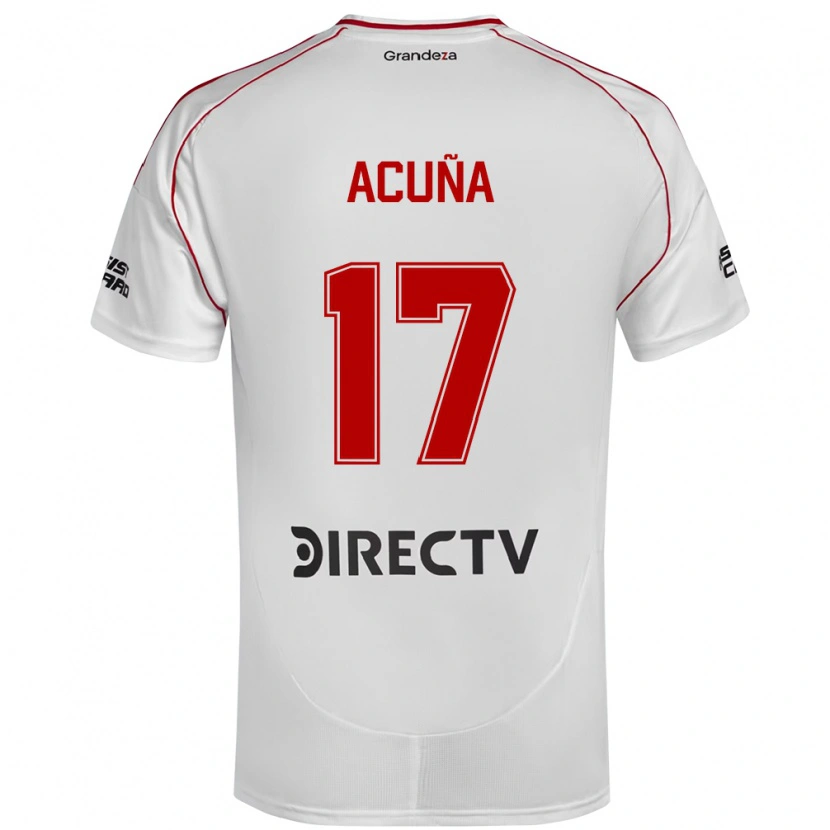 Danxen Dames Ayelén Acuña #17 Wit Rood Thuisshirt Thuistenue 2025/26 T-Shirt