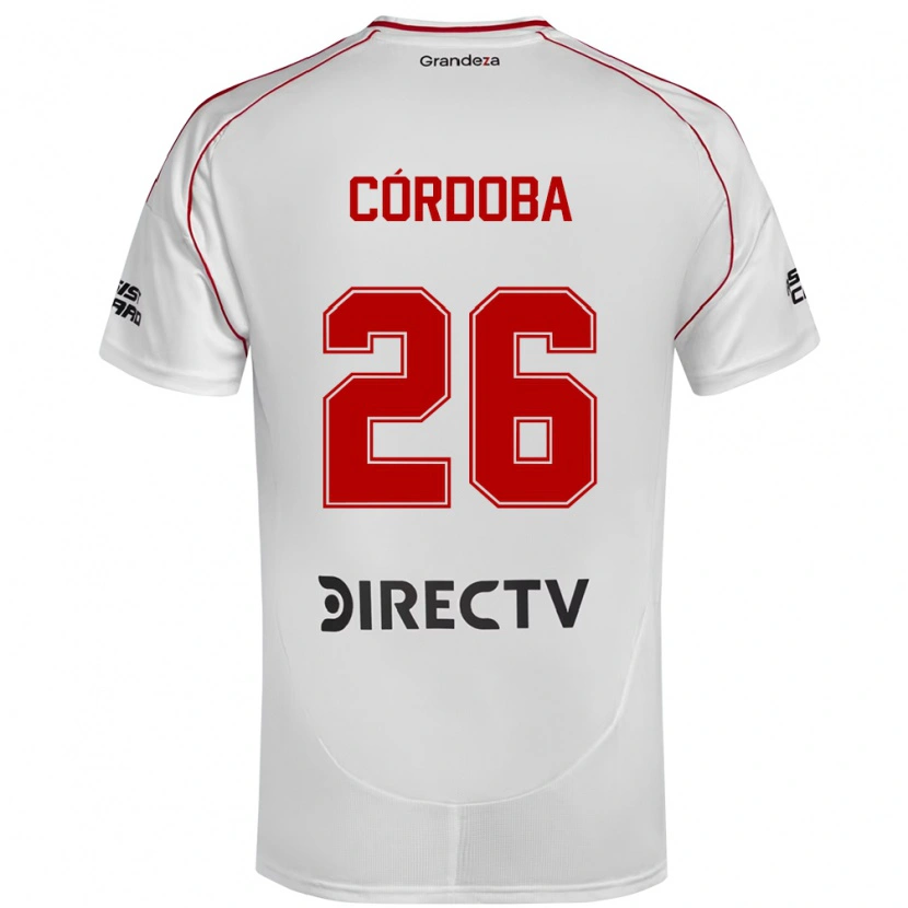 Danxen Dames Sol Córdoba #26 Wit Rood Thuisshirt Thuistenue 2025/26 T-Shirt