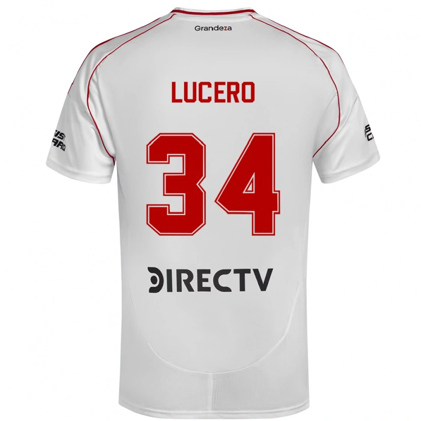 Danxen Dames Daniel Lucero #34 Wit Rood Thuisshirt Thuistenue 2025/26 T-Shirt