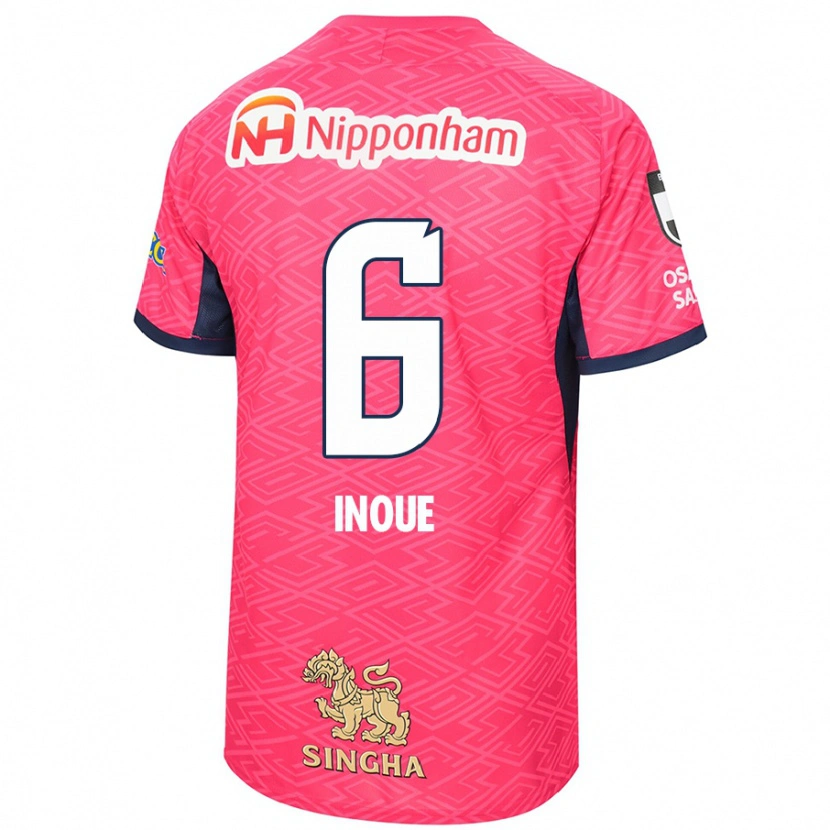 Danxen Dames Hina Inoue #6 Sakura Roze Wit Thuisshirt Thuistenue 2025/26 T-Shirt