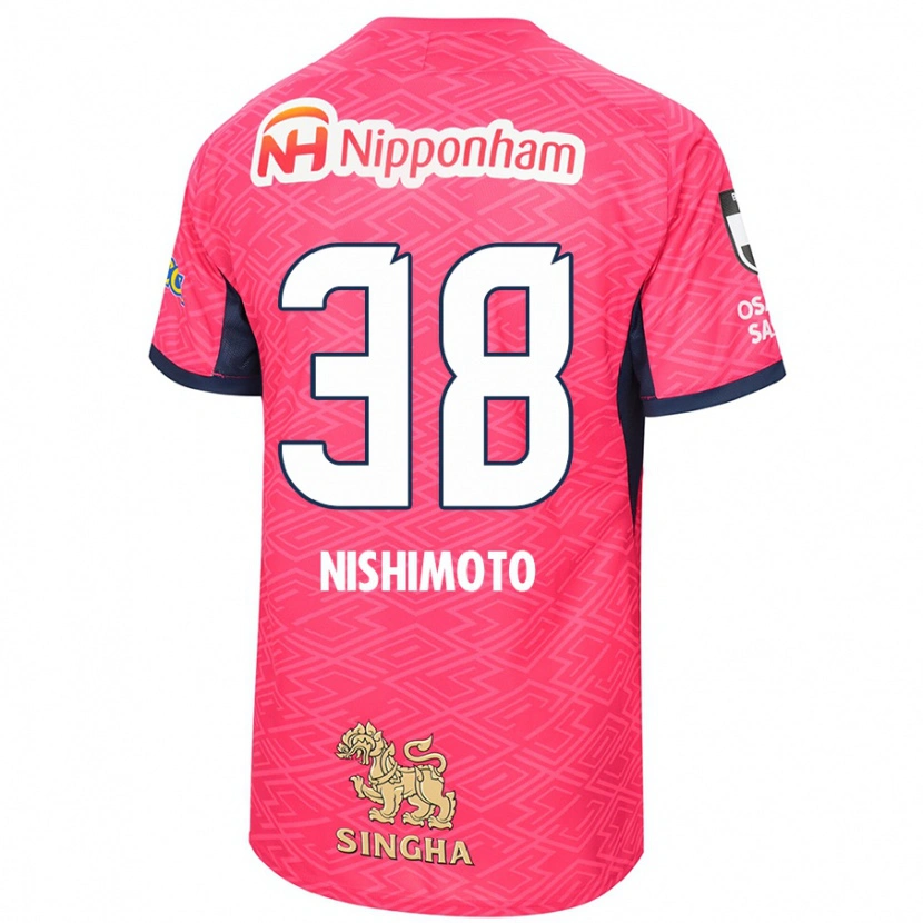 Danxen Dames Masataka Nishimoto #38 Sakura Roze Wit Thuisshirt Thuistenue 2025/26 T-Shirt