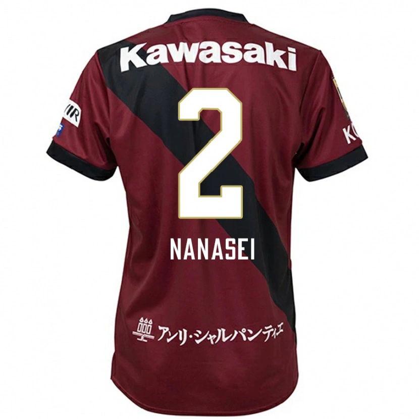 Danxen Dames Nanasei Iino #2 Bourgondisch Zwart Thuisshirt Thuistenue 2025/26 T-Shirt