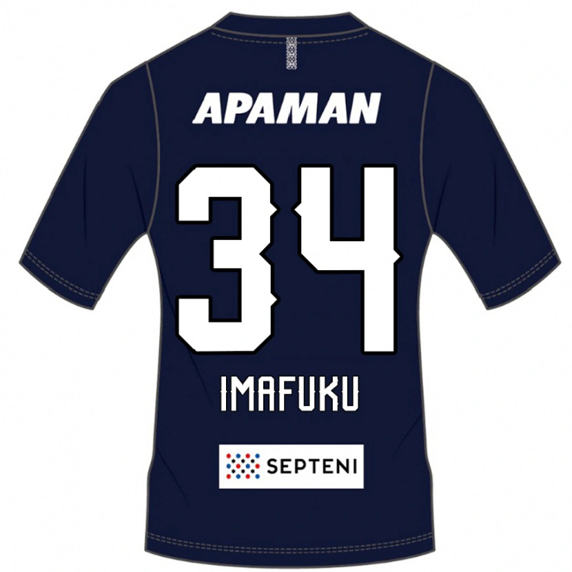 Danxen Dames Kennosuke Imafuku #34 Koningsblauw Wit Thuisshirt Thuistenue 2025/26 T-Shirt