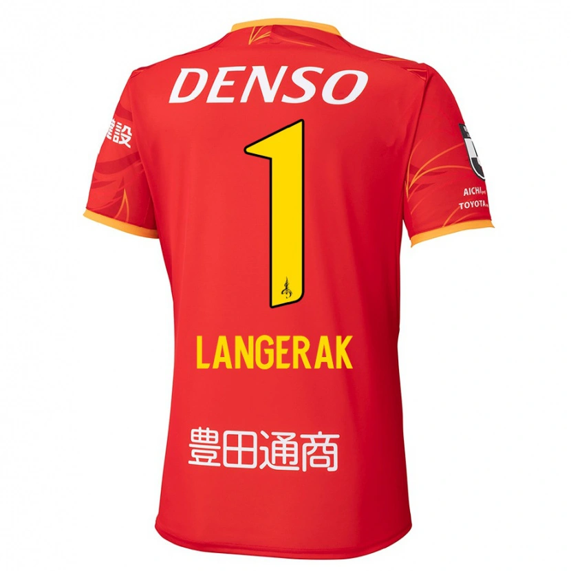 Danxen Dames Mitchell Langerak #1 Rood Geel Thuisshirt Thuistenue 2025/26 T-Shirt