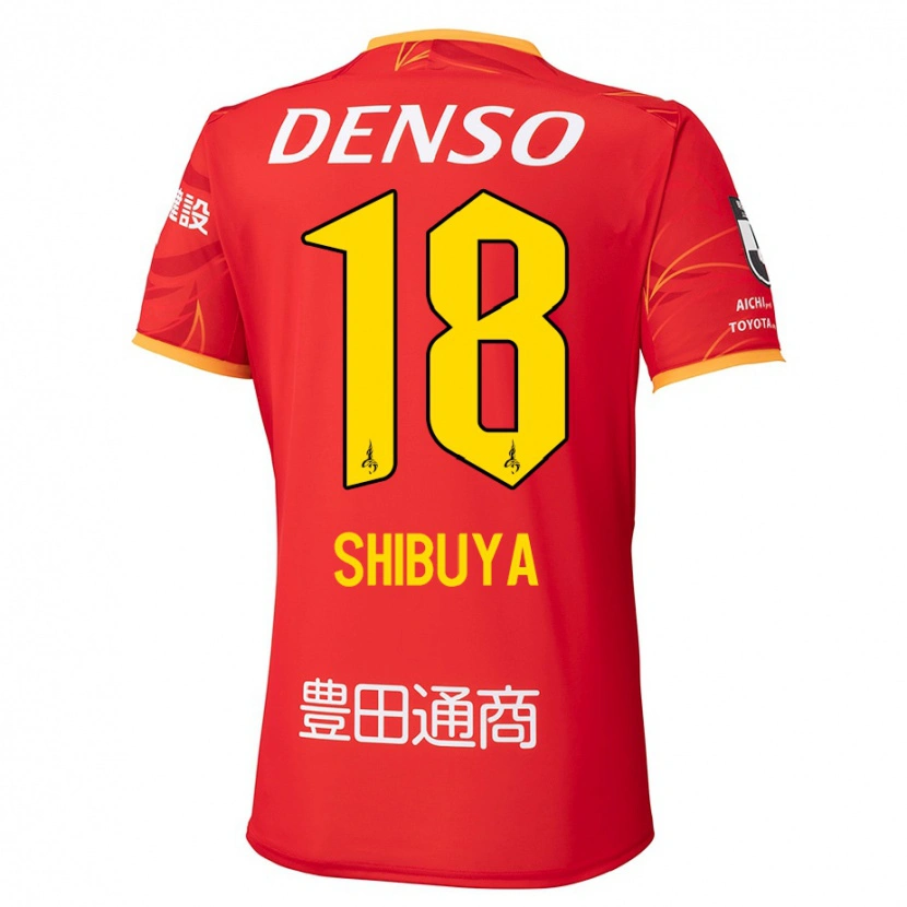 Danxen Dames Tsubasa Shibuya #18 Rood Geel Thuisshirt Thuistenue 2025/26 T-Shirt