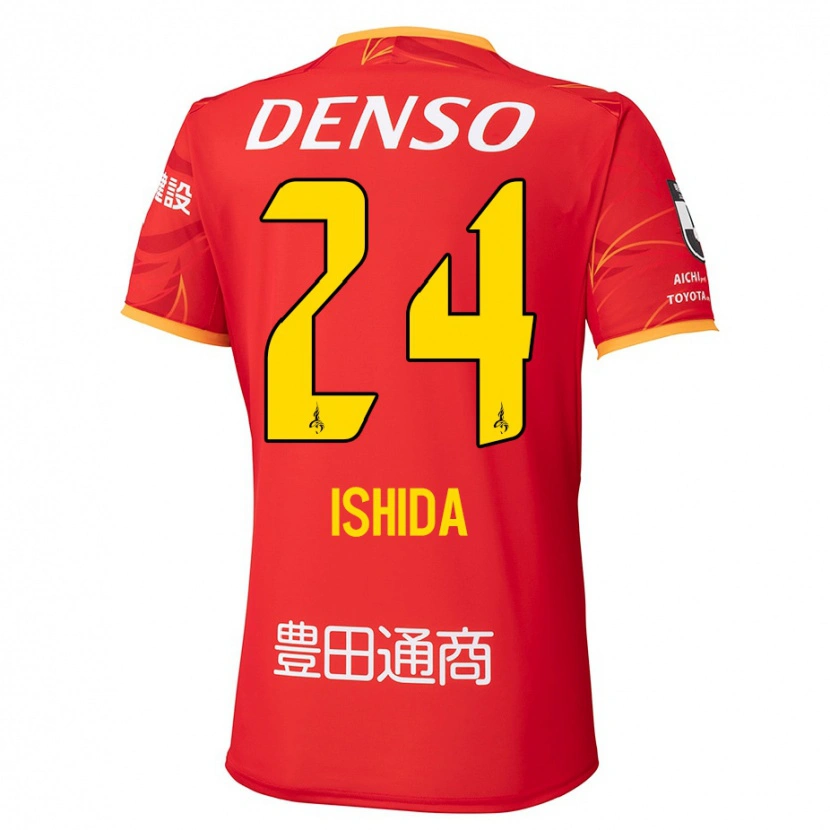 Danxen Dames Ryotaro Ishida #24 Rood Geel Thuisshirt Thuistenue 2025/26 T-Shirt
