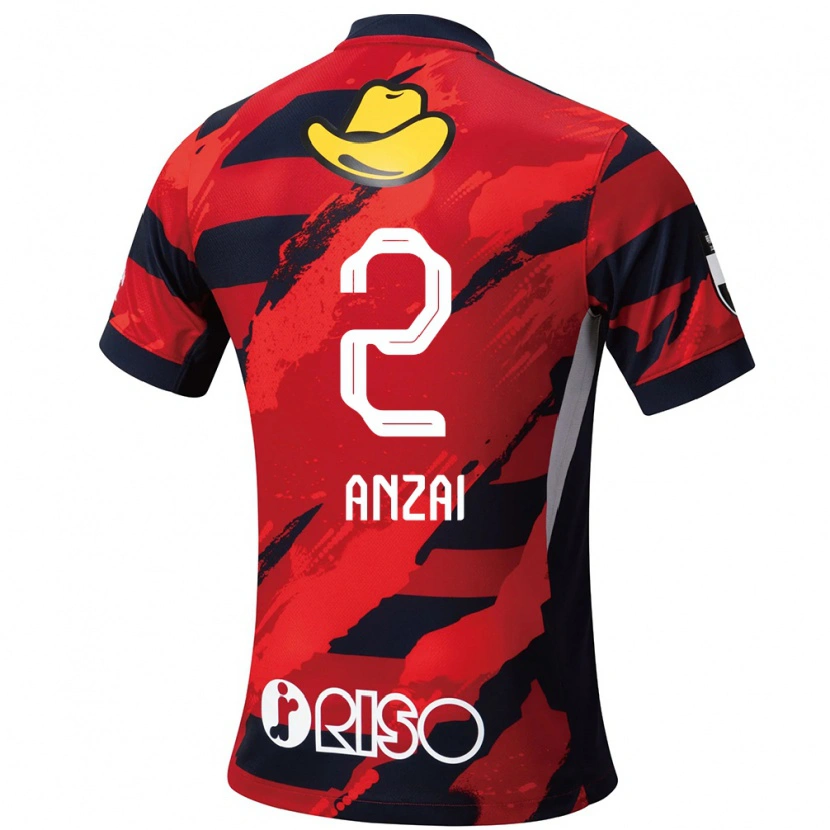 Danxen Dames Koki Anzai #2 Rood Zwart Thuisshirt Thuistenue 2025/26 T-Shirt