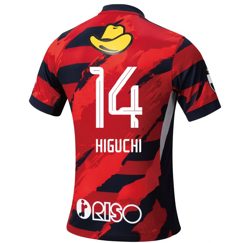 Danxen Dames Yuta Higuchi #14 Rood Zwart Thuisshirt Thuistenue 2025/26 T-Shirt